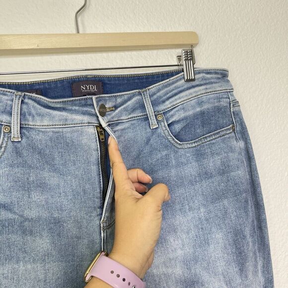 NYDJ Marilyn Straight Jeans Plus Size 16 Lift Tuck Biscayne Wash Stretch Denim - Picture 4 of 10